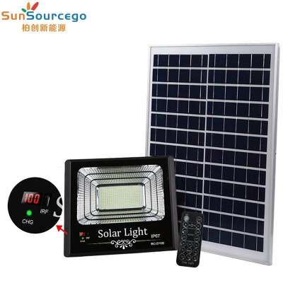 100watt High Brightness sensor smd powered battery  security lamp ip67 100w  solar led flood light for garden square