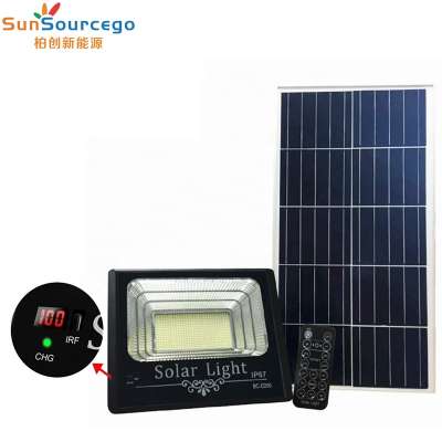 Mid-EastSourth America popular products 200wsolar led flood light with remote control and battery indicator solar floodlight