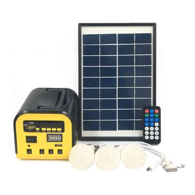 Solar Panel Power Home Emergency Lighting Kit With Radio Flashlight MP3 and LED Bulb